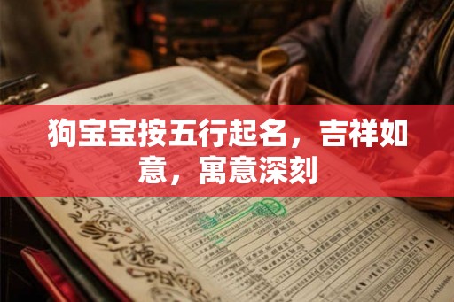 狗宝宝按五行起名，吉祥如意，寓意深刻