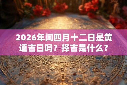 2026年闰四月十二日是黄道吉日吗？择吉是什么？
