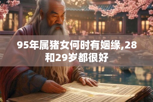 95年属猪女何时有姻缘,28和29岁都很好