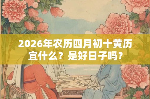 2026年农历四月初十黄历宜什么？是好日子吗？
