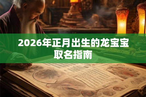2026年正月出生的龙宝宝取名指南 2026年正月出生的龙宝宝取名指南