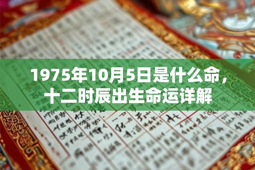 1975年10月5日是什么命，十二时辰出生命运详解