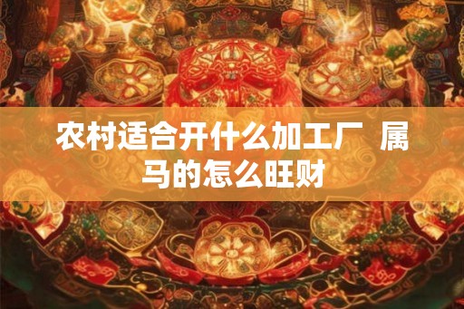 农村适合开什么加工厂  属马的怎么旺财