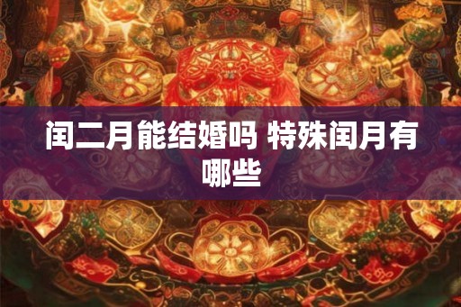 闰二月能结婚吗 特殊闰月有哪些