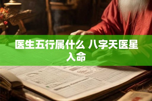医生五行属什么 八字天医星入命
