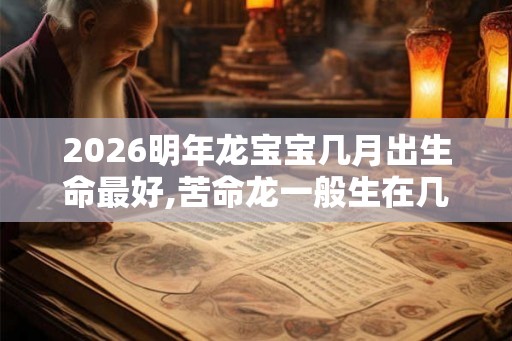 2026明年龙宝宝几月出生命最好,苦命龙一般生在几月