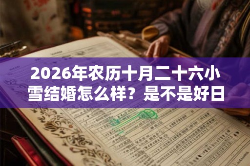 2026年农历十月二十六小雪结婚怎么样？是不是好日子？