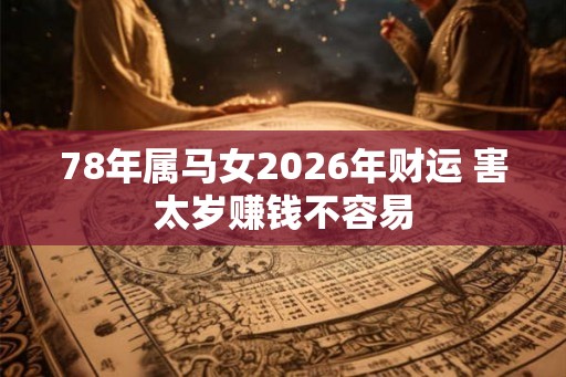 78年属马女2026年财运 害太岁赚钱不容易