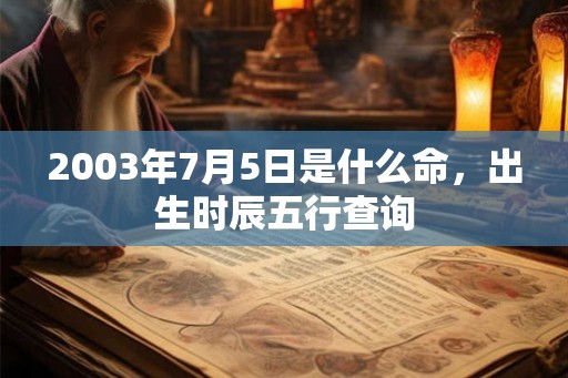2003年7月5日是什么命，出生时辰五行查询