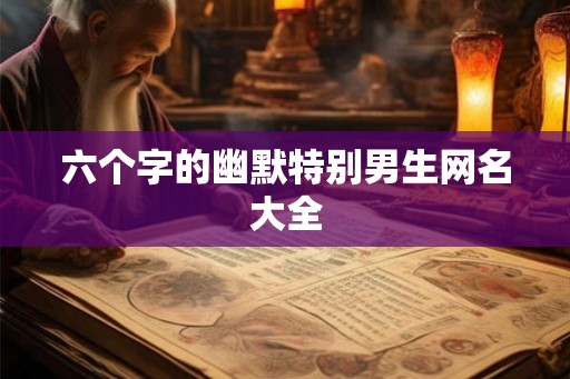 六个字的幽默特别男生网名大全