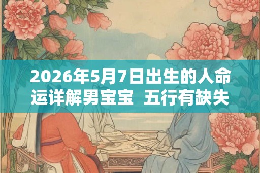 2026年5月7日出生的人命运详解男宝宝 五行有缺失吗 2026年5月7日出生的人命运详解男宝宝 五行有缺失吗