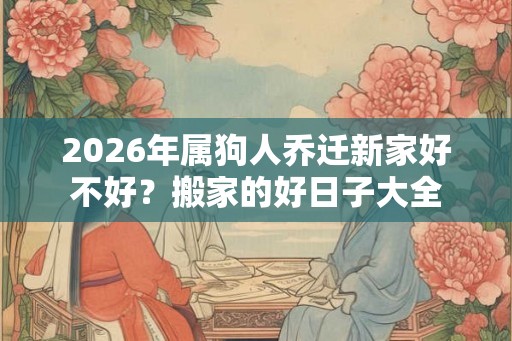 2026年属狗人乔迁新家好不好？搬家的好日子大全