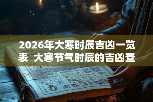 2026年大寒时辰吉凶一览表 大寒节气时辰的吉凶查询 2026年大寒时辰吉凶一览表 大寒节气时辰的吉凶查询