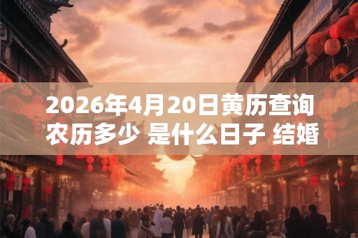 2026年4月20日黄历查询 农历多少 是什么日子 结婚吉时