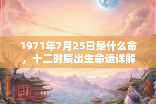 1971年7月25日是什么命,十二时辰出生命运详解 1971年7月25日是什么命,十二时辰出生命运详解