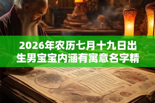 2026年农历七月十九日出生男宝宝内涵有寓意名字精选