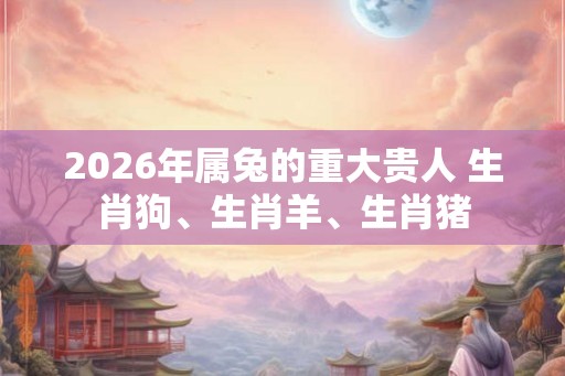 2026年属兔的重大贵人 生肖狗、生肖羊、生肖猪 2026年属兔的重大贵人 生肖狗、生肖羊、生肖猪