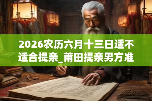 2026农历六月十三日适不适合提亲_莆田提亲男方准备什么