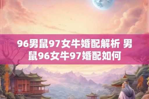 96男鼠97女牛婚配解析 男鼠96女牛97婚配如何