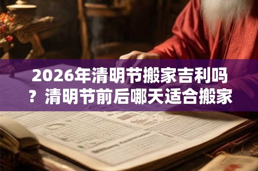 2026年清明节搬家吉利吗？清明节前后哪天适合搬家？