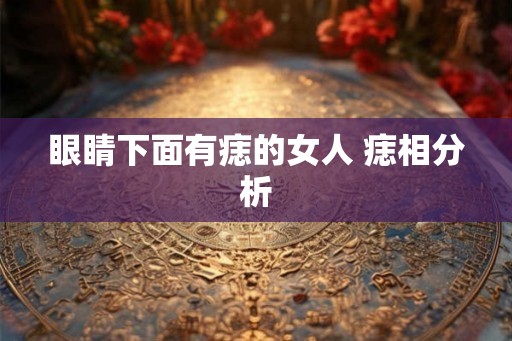 眼睛下面有痣的女人 痣相分析