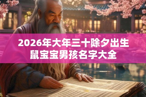 2026年大年三十除夕出生鼠宝宝男孩名字大全