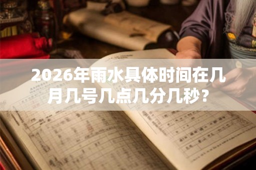 2026年雨水具体时间在几月几号几点几分几秒？