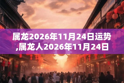 属龙2026年11月24日运势,属龙人2026年11月24日财运,生肖龙2026年11月24日运势