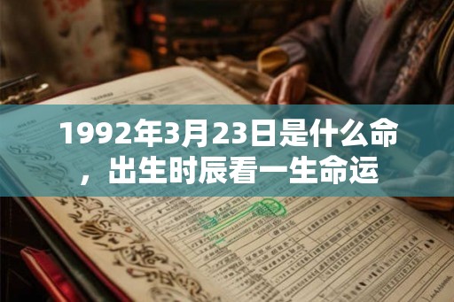 1992年3月23日是什么命，出生时辰看一生命运