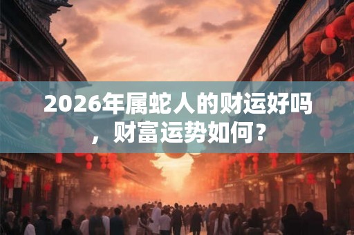 2026年属蛇人的财运好吗，财富运势如何？