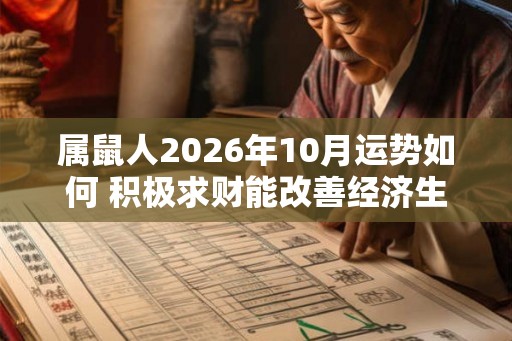 属鼠人2026年10月运势如何 积极求财能改善经济生活