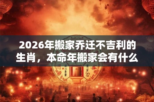 2026年搬家乔迁不吉利的生肖，本命年搬家会有什么影响？