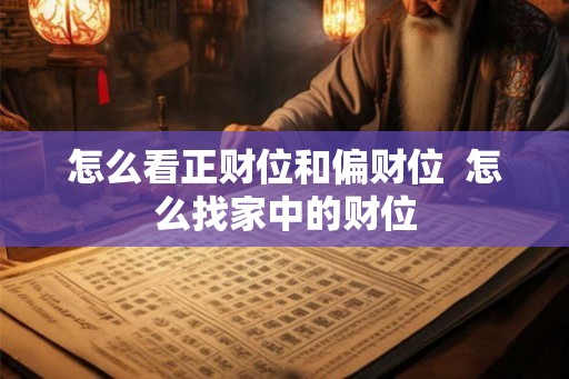怎么看正财位和偏财位  怎么找家中的财位
