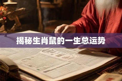 揭秘生肖鼠的一生总运势