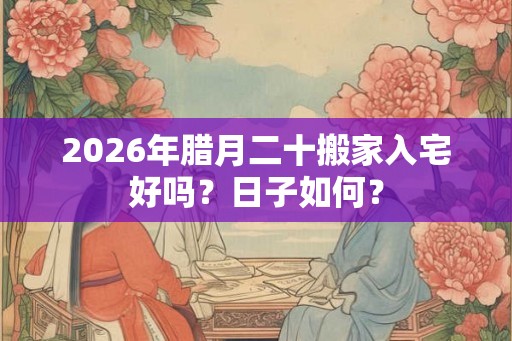 2026年腊月二十搬家入宅好吗？日子如何？