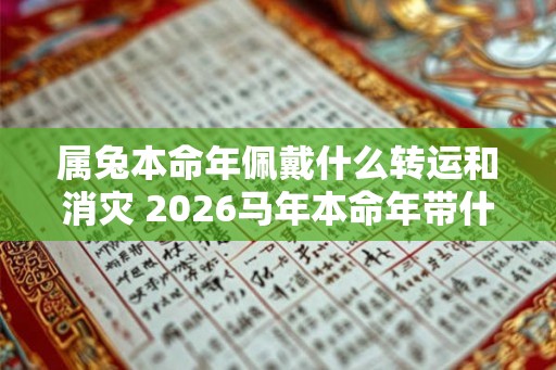 属兔本命年佩戴什么转运和消灾 2026马年本命年带什么开运吉祥物