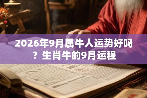 2026年9月属牛人运势好吗？生肖牛的9月运程