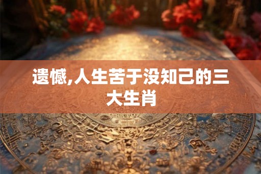 遗憾,人生苦于没知己的三大生肖