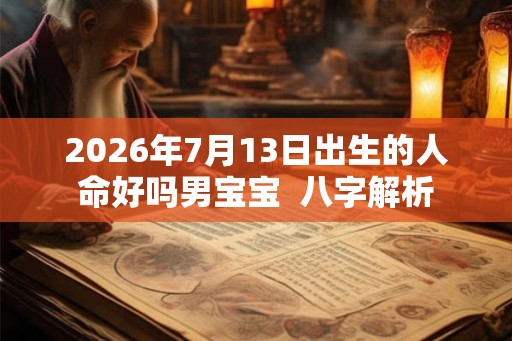 2026年7月13日出生的人命好吗男宝宝  八字解析