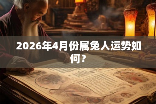 2026年4月份属兔人运势如何？