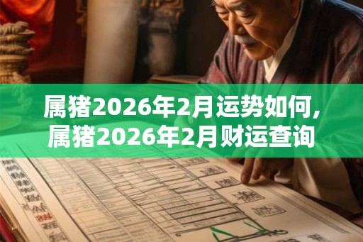 属猪2026年2月运势如何,属猪2026年2月财运查询