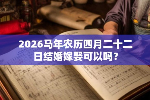 2026马年农历四月二十二日结婚嫁娶可以吗？