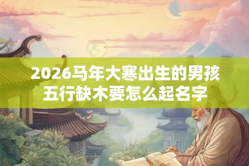 2026马年大寒出生的男孩五行缺木要怎么起名字