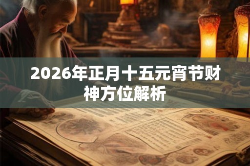 2026年正月十五元宵节财神方位解析 2026年正月十五元宵节财神方位解析