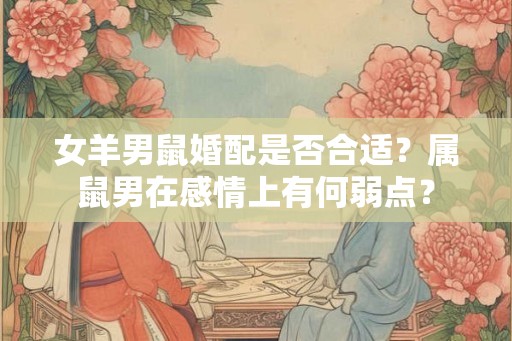 女羊男鼠婚配是否合适？属鼠男在感情上有何弱点？