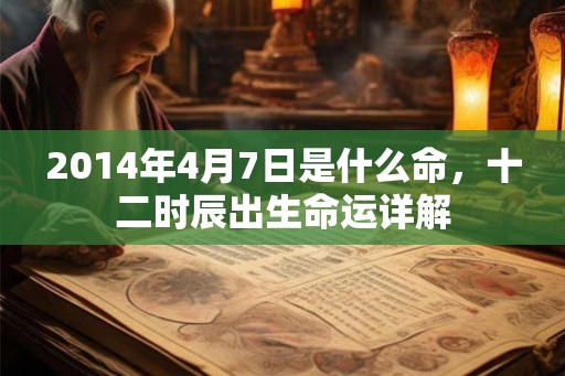 2014年4月7日是什么命，十二时辰出生命运详解