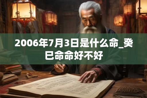 2006年7月3日是什么命_癸巳命命好不好 2006年7月3日是什么命_癸巳命命好不好
