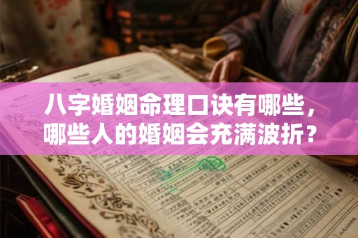 八字婚姻命理口诀有哪些，哪些人的婚姻会充满波折？
