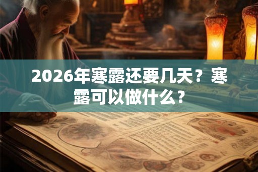 2026年寒露还要几天？寒露可以做什么？