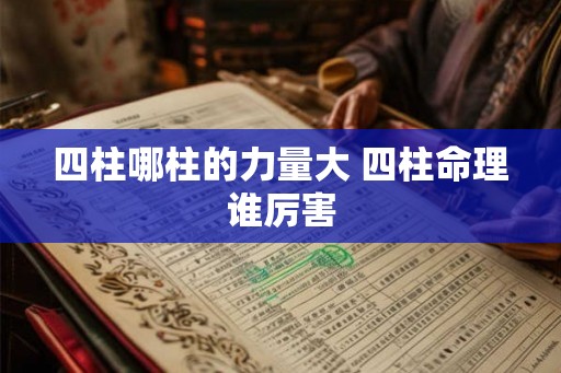 四柱哪柱的力量大 四柱命理谁厉害